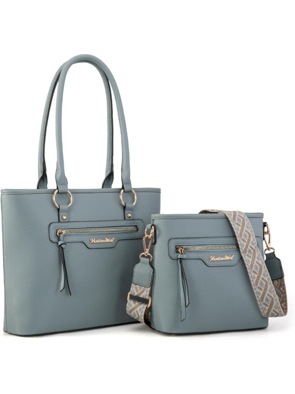 Stylish 2-Piece Tote & Crossbody Bag Set for Women - Large Shoulder Handbag with